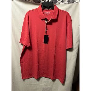 NWT Mens Maelreg Short Sleeve Performance Polo In Brick Size XL